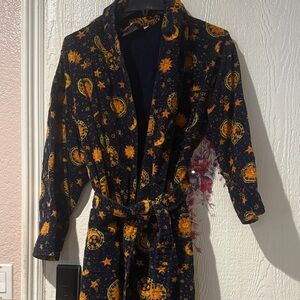 Celestial Print Navy and Orange Women's Jacket